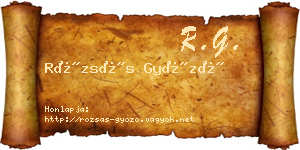Rózsás Győző névjegykártya